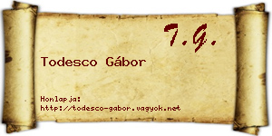 Todesco Gábor névjegykártya
